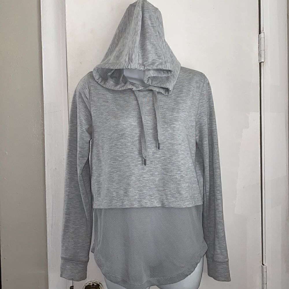 YOGALICIOUS Grey Mesh Panel Hoodie-M